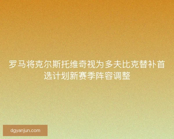 罗马将克尔斯托维奇视为多夫比克替补首选计划新赛季阵容调整